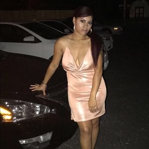 Rose gold back out dress